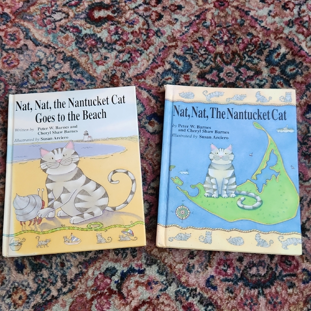 Nat, Nat, the Nantucket Cat Adventure Book Set. Signed By Authors